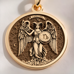 Capricorn Zodiac Medallion Necklace Pendants 14K 14K Gold Plated winged Capricorn pendant with detailed celestial design necklace