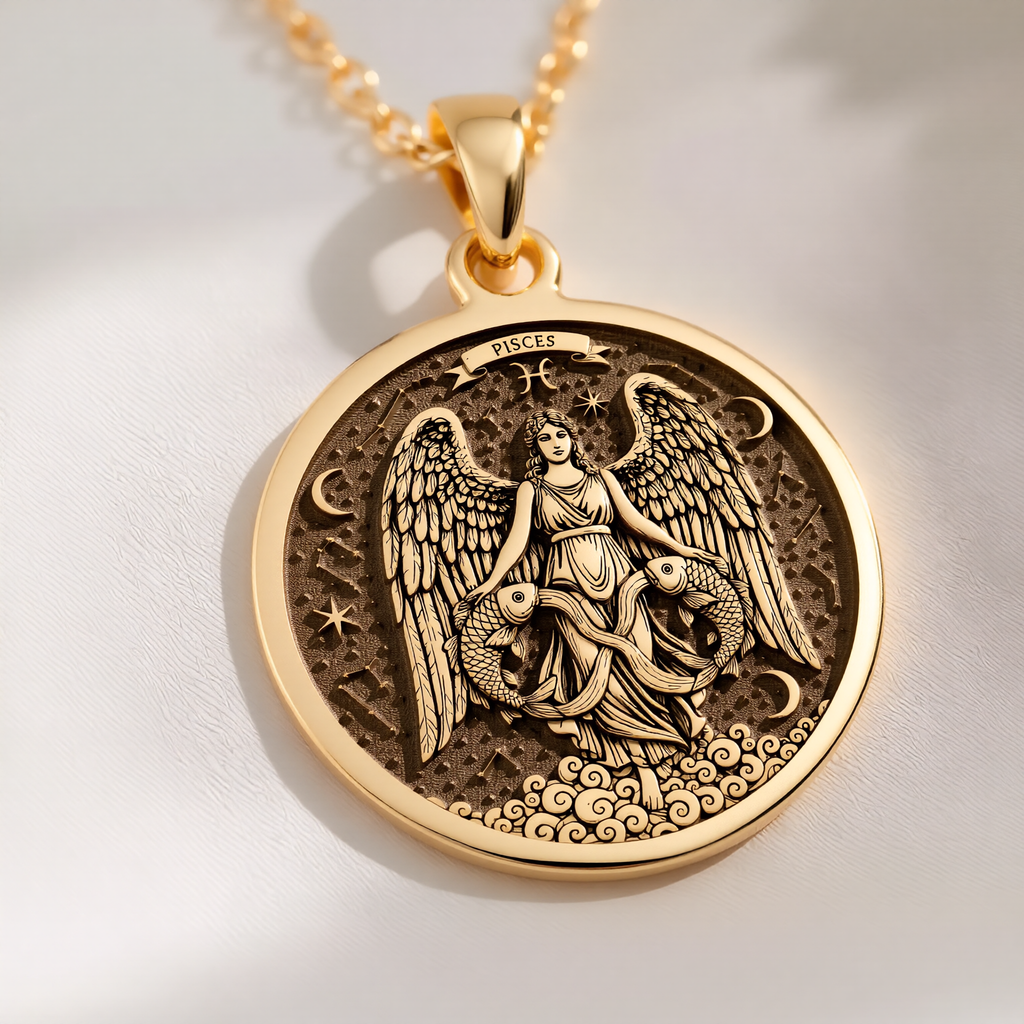Pisces Zodiac Necklace: with water sign custom zodiac design astrology talisman - View 48
