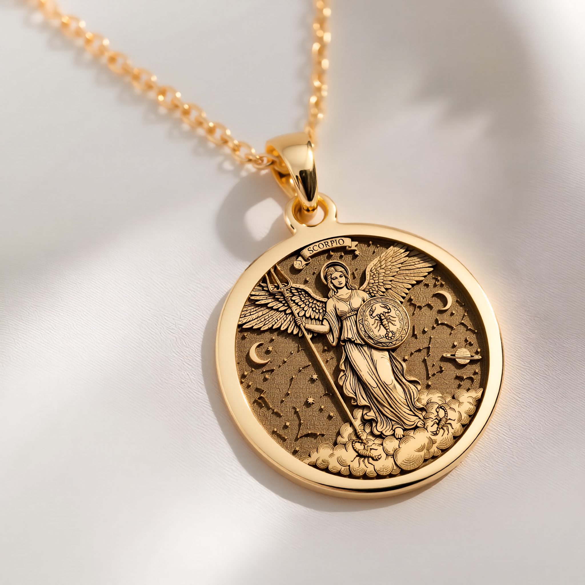 Scorpio Angel Pendant: with scorpion zodiac zodiac sign astrology amulet - View 102