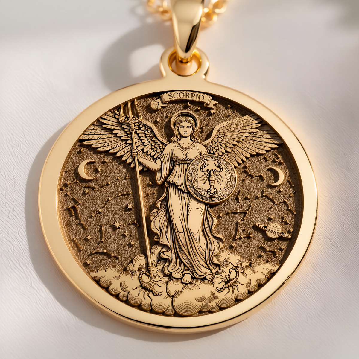 Scorpio Angel Pendant: with scorpion zodiac zodiac sign astrology amulet - View 214