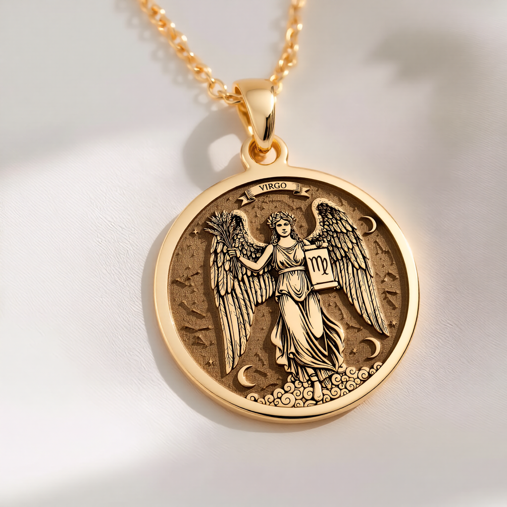 Virgo Zodiac Necklace: with demon mask yokai astrology talisman gift amulet - View 48