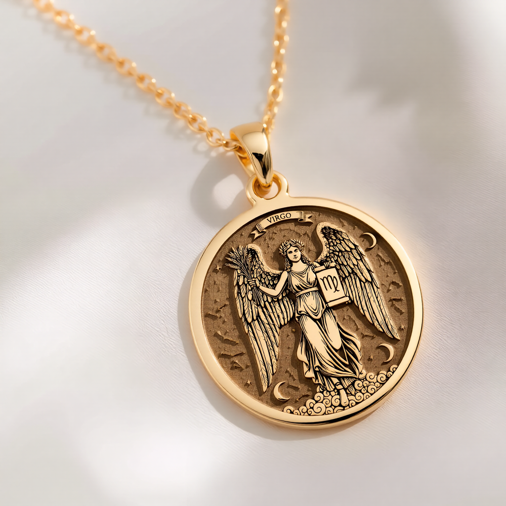 Virgo Zodiac Necklace: with demon mask yokai astrology talisman gift amulet - View 48