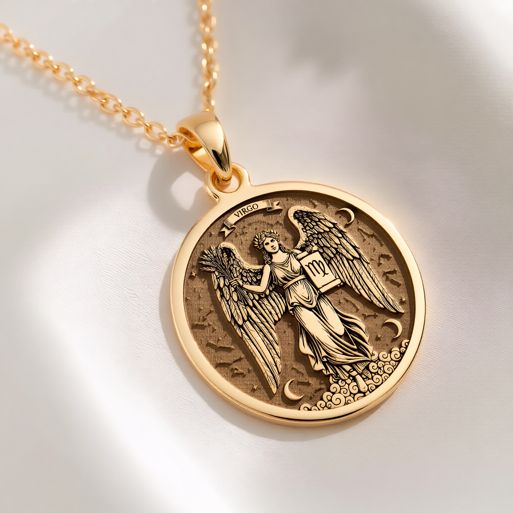 Virgo Zodiac Necklace: with demon mask yokai astrology talisman gift amulet - View 102