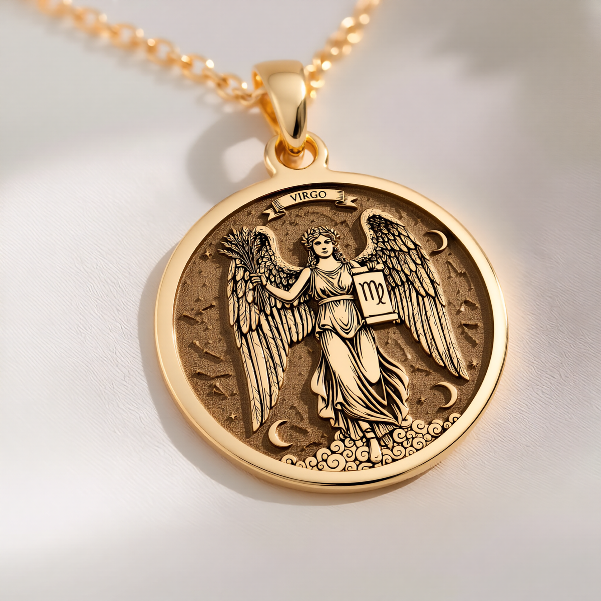 Virgo Zodiac Necklace: with demon mask yokai astrology talisman gift amulet - View 214