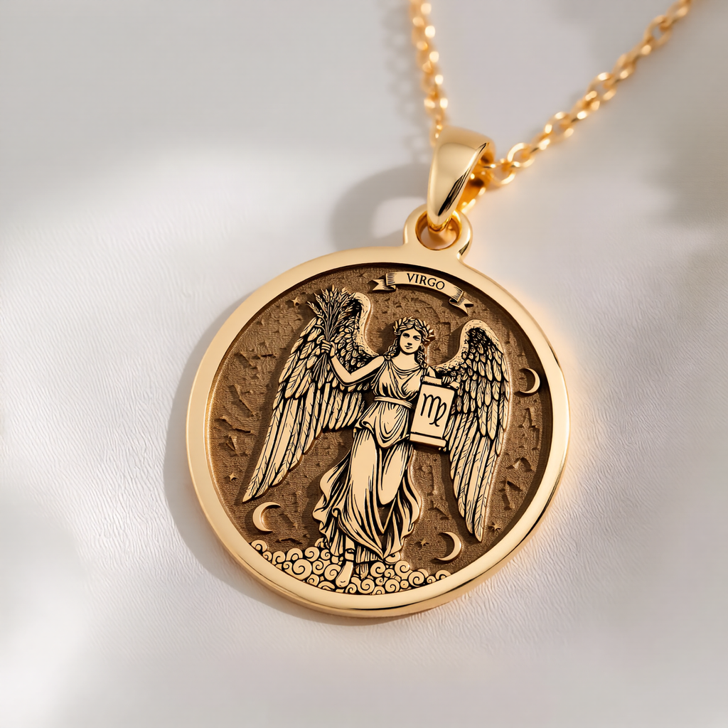 Virgo Zodiac Necklace: with demon mask yokai astrology talisman gift amulet - View 214