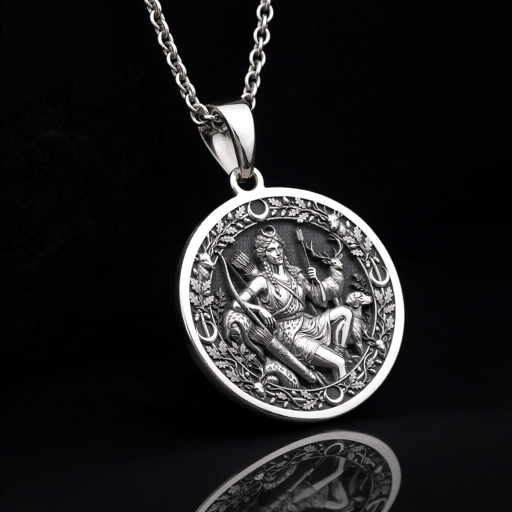 Artemis Necklace: Silver Goddess of the Hunt Pendant