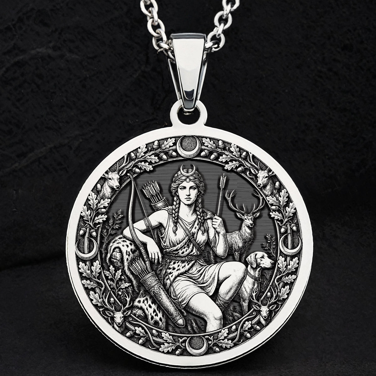 Artemis Necklace: Silver Goddess of the Hunt Pendant