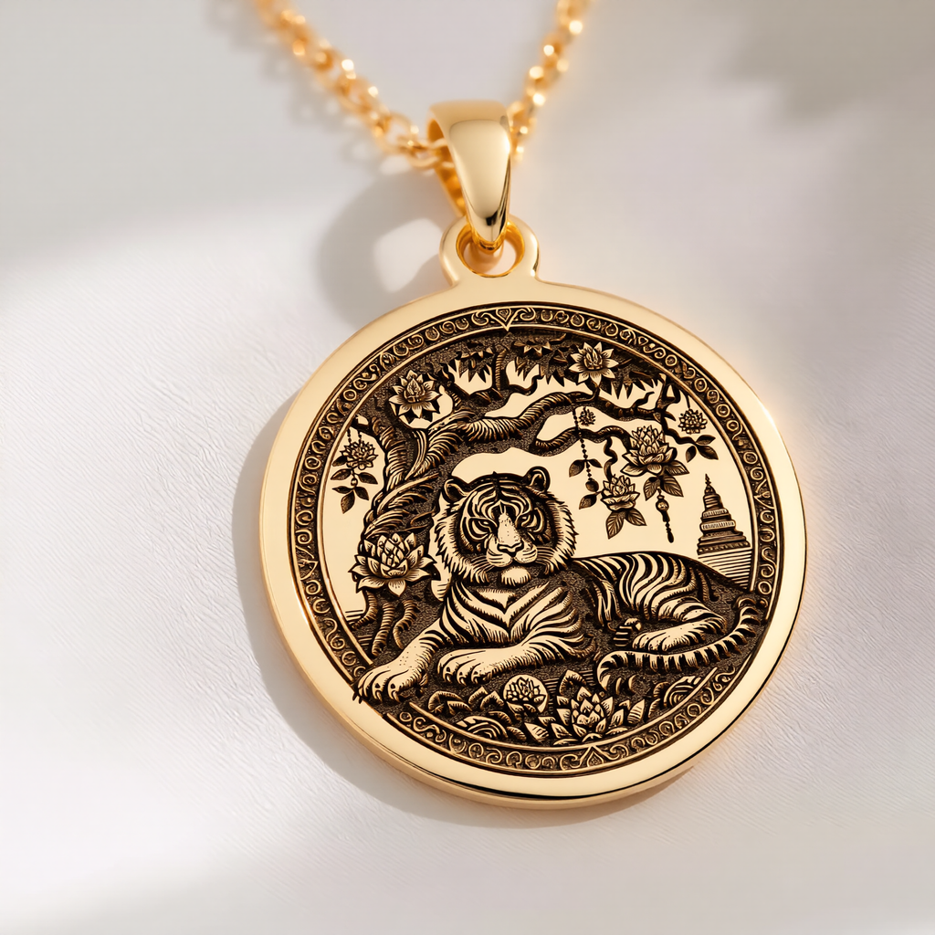 Tiger Necklace: with tiger charm gift tiger asian talisman amulet collectible - View 48