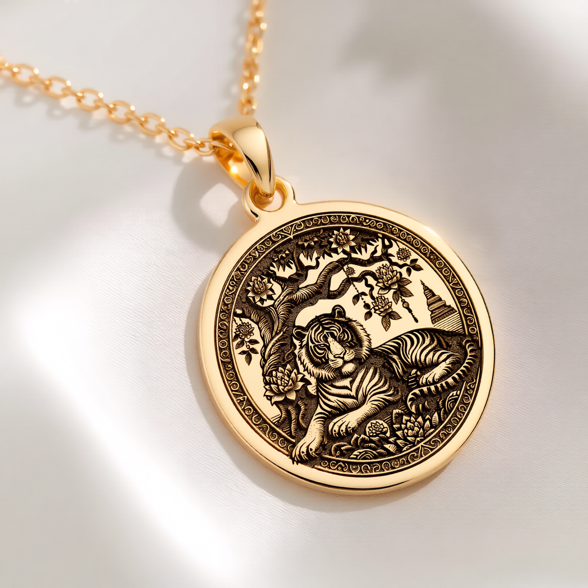 Tiger Necklace: with tiger charm gift tiger asian talisman amulet collectible - View 102