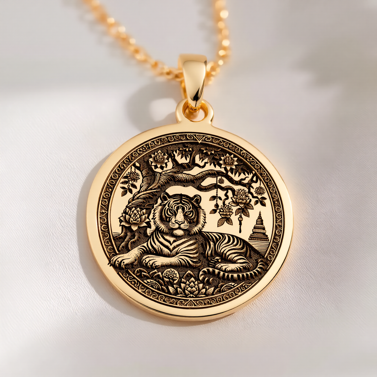 Tiger Necklace: with tiger charm gift tiger asian talisman amulet collectible - View 214