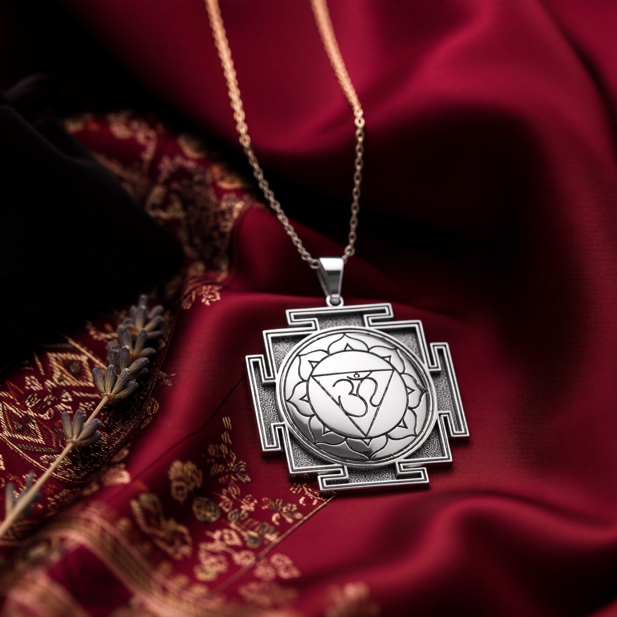 Om Yantra Necklace: 14K Gold with aum yantra om yantra necklace amulet talisman spiritual - View 48