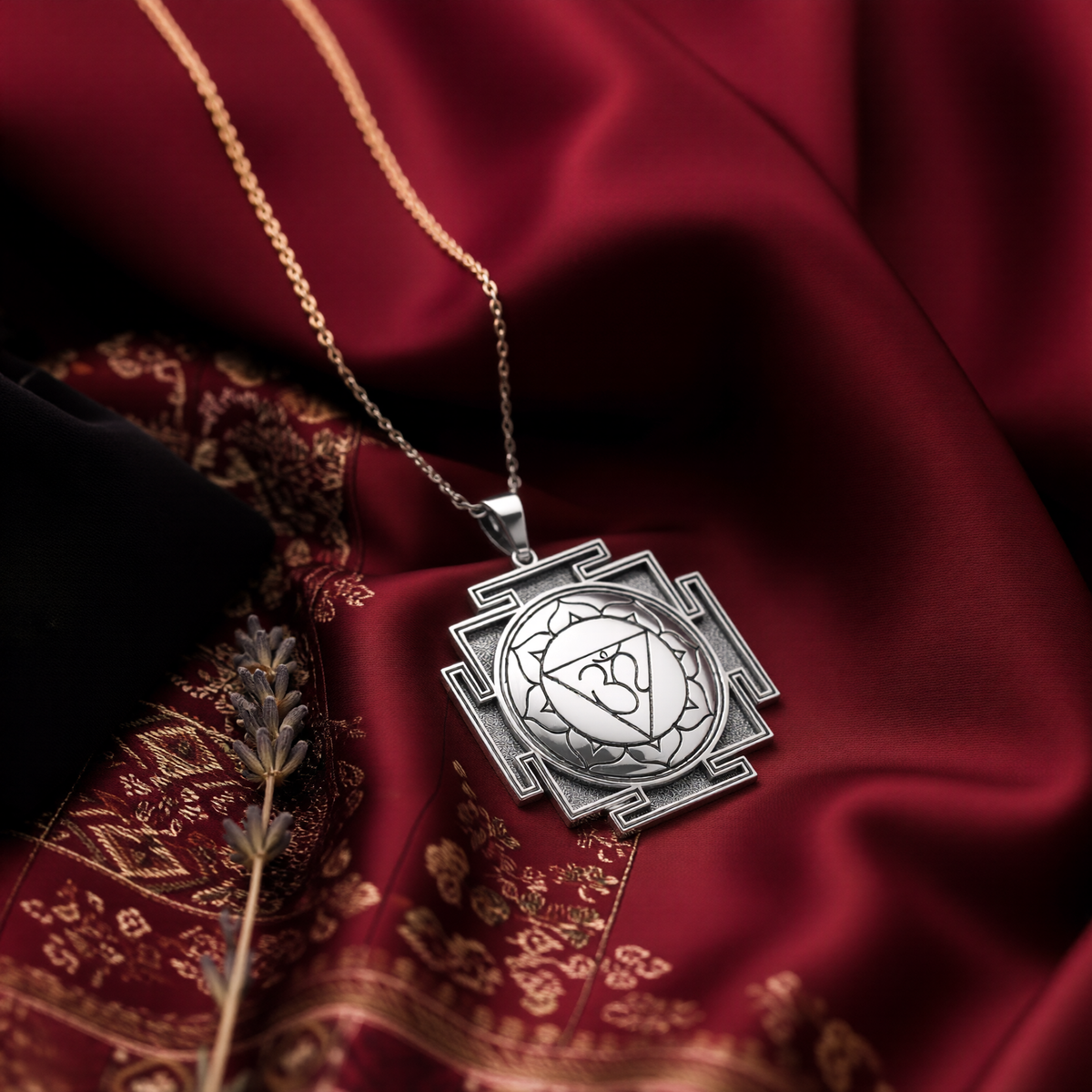 Om Yantra Necklace: 14K Gold with aum yantra om yantra necklace amulet talisman spiritual - View 48