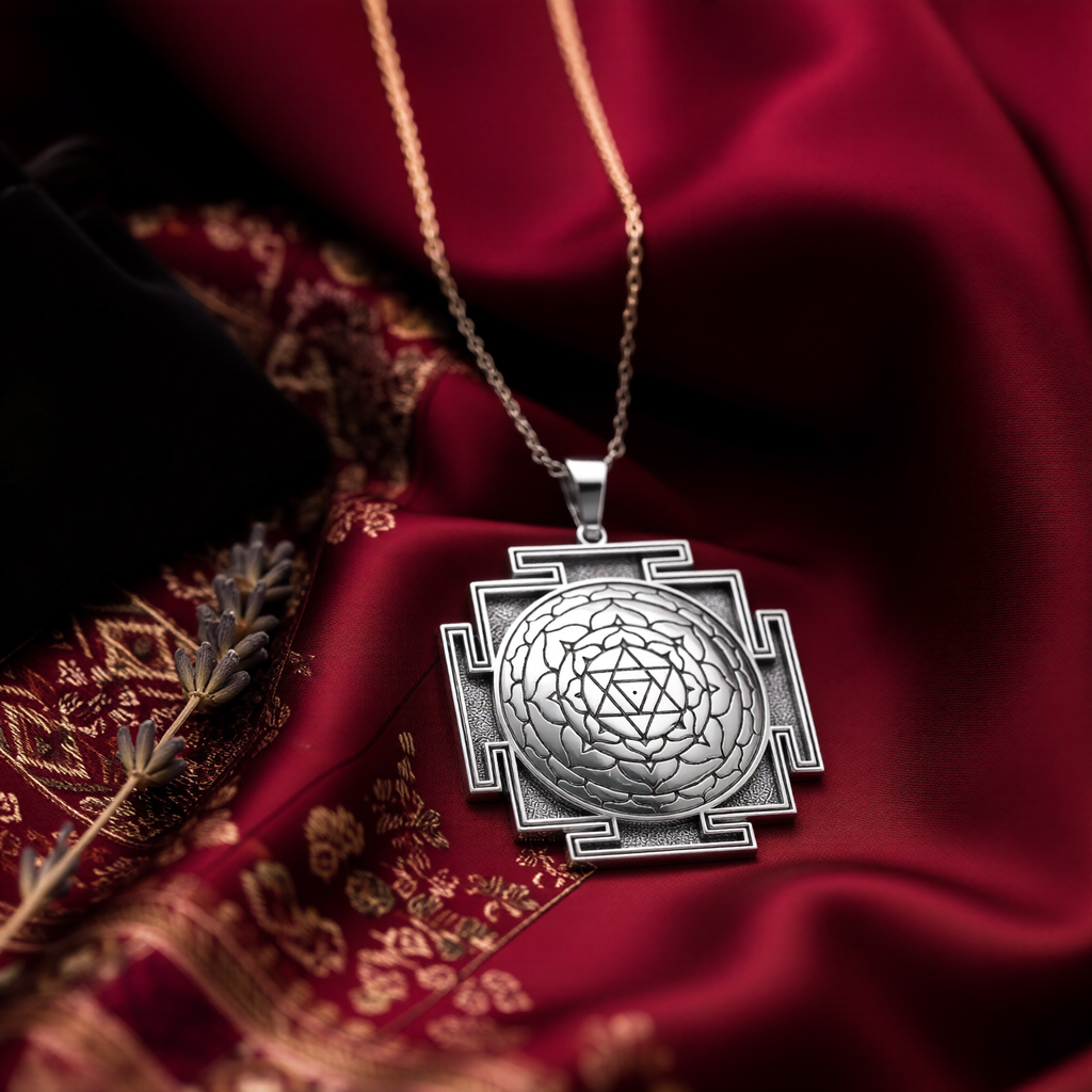 Bagalamukhi Yantra Necklace, 14K Gold Spiritual Protection Amulet, Divine Protection jewelry - View 48