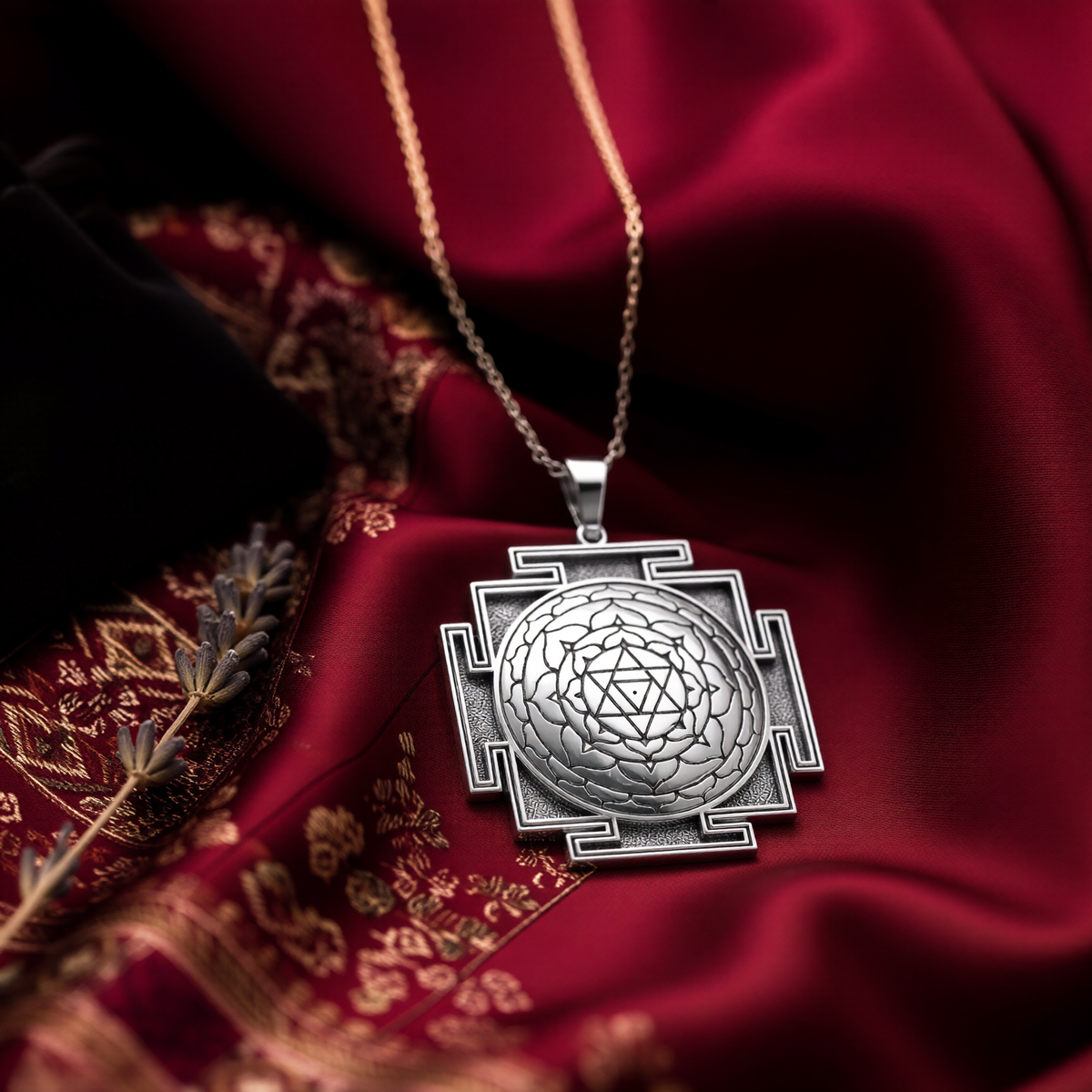 Bagalamukhi Yantra Necklace, 14K Gold Spiritual Protection Amulet, Divine Protection jewelry - View 48