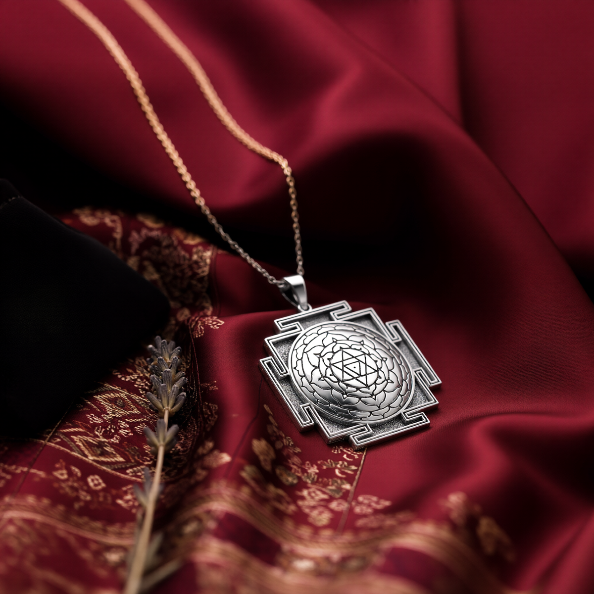 Bagalamukhi Yantra Necklace, 14K Gold Spiritual Protection Amulet, Divine Protection jewelry - View 172