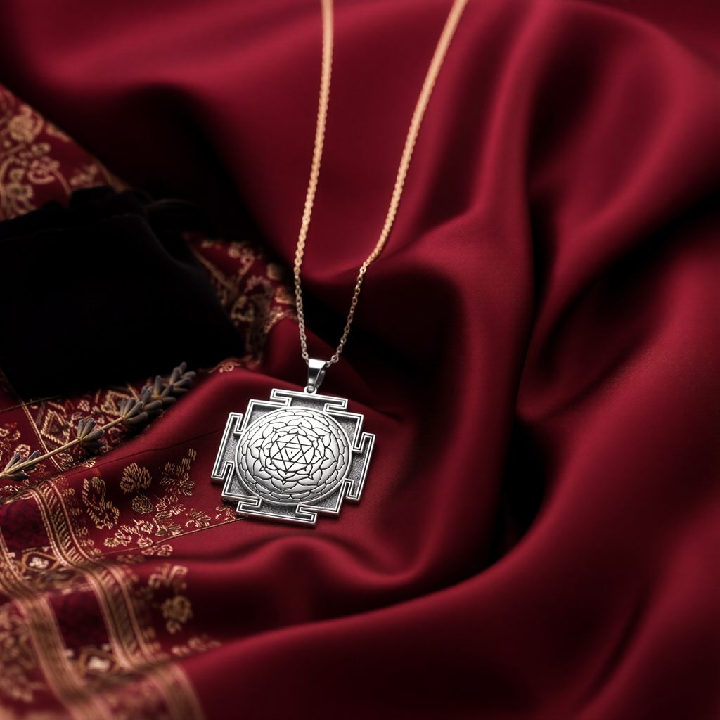 Bagalamukhi Yantra Necklace, 14K Gold Spiritual Protection Amulet, Divine Protection jewelry - View 235