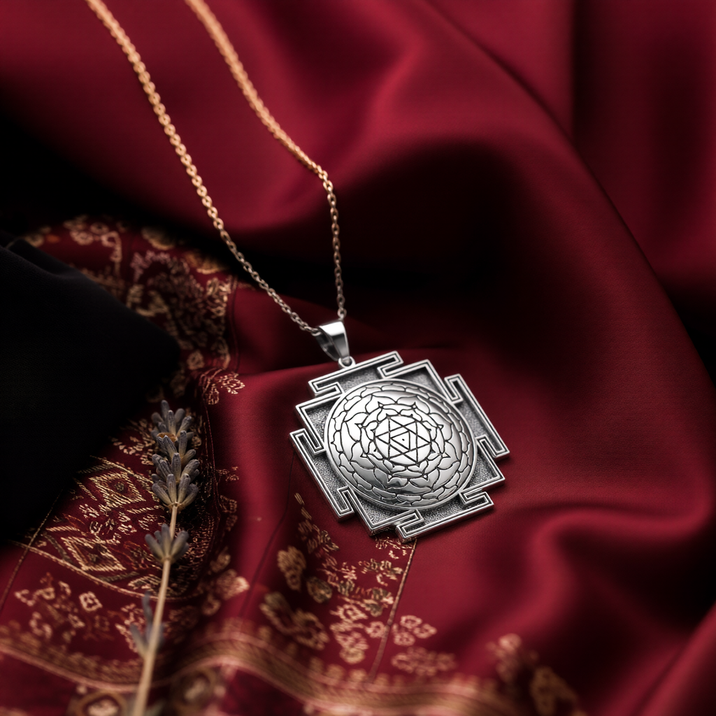 Bagalamukhi Yantra Necklace, 14K Gold Spiritual Protection Amulet, Divine Protection jewelry - View 48