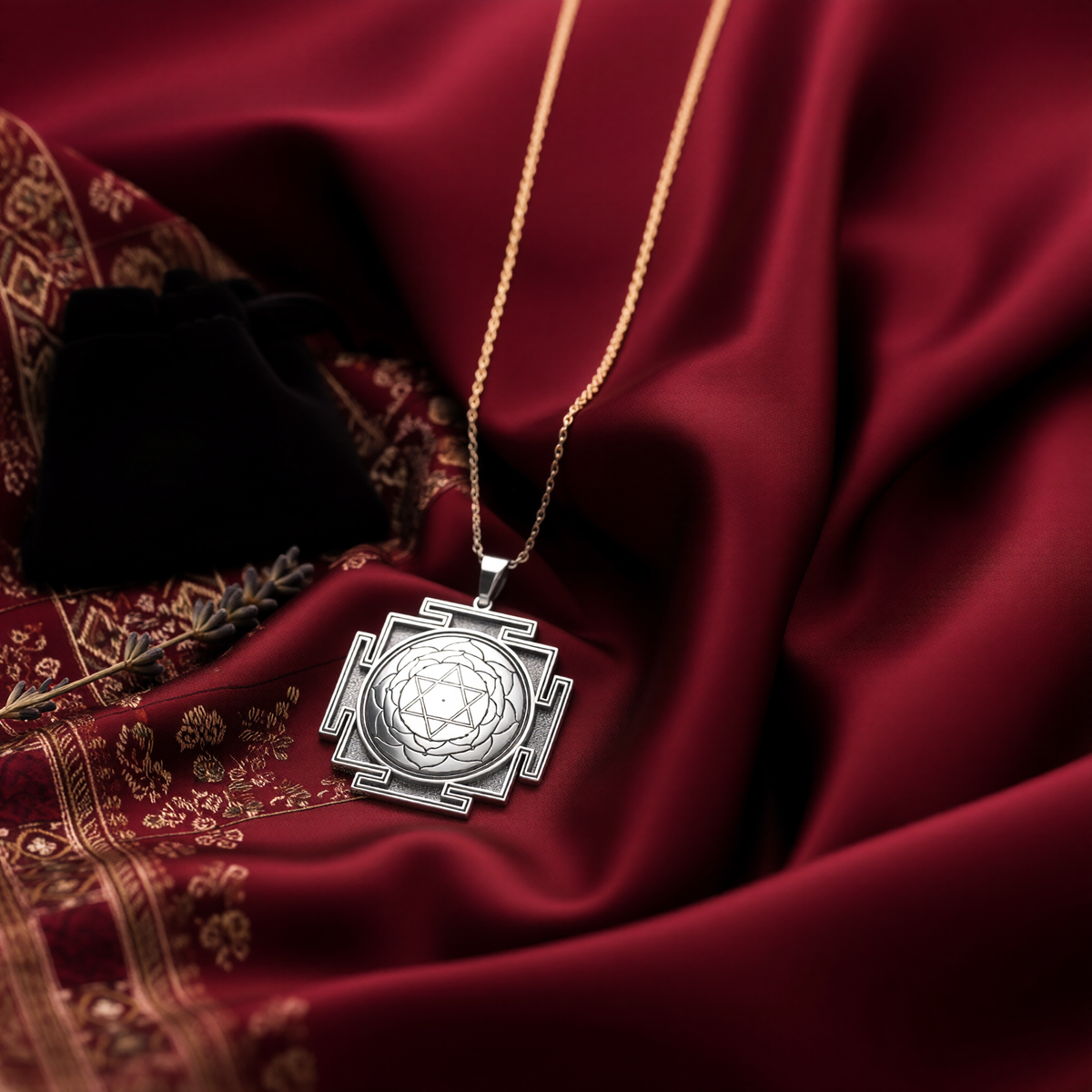 Bhuvaneshwari Yantra Pendant: 14K Gold with bhuvaneshwari yantra yantra necklace rose - View 214