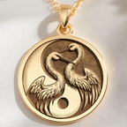 Crane Necklace: with yin yang crane gift crane pendant talisman amulet amulet - View 214