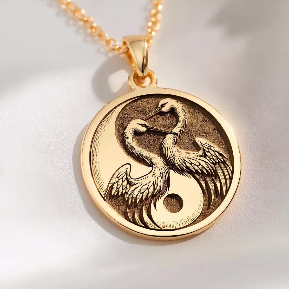 Crane Necklace: with yin yang crane gift crane pendant talisman amulet amulet - View 48