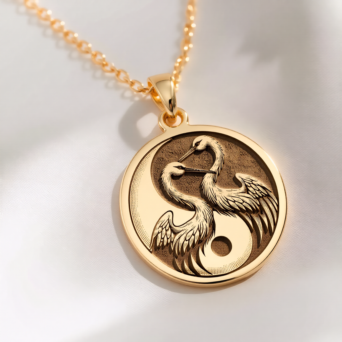 Crane Necklace: with yin yang crane gift crane pendant talisman amulet amulet - View 48