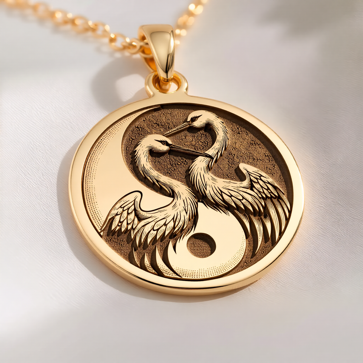 Crane Necklace: with yin yang crane gift crane pendant talisman amulet amulet - View 214