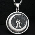 925 sterling silver Crescent Moon pendant, detailed view 1.