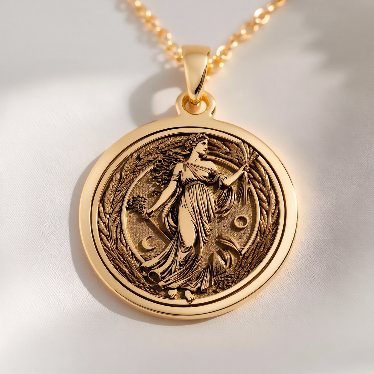 Demeter Necklace: Cornucopia, Harvest Goddess, Greek Mythology Jewelry - View 214