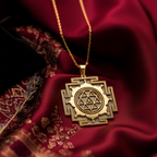 Maha Durga Yantra Pendant: 14K Gold with shakti warrior goddess spiritual amulet - View 153