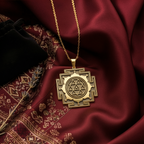 Maha Durga Yantra Pendant: 14K Gold with shakti warrior goddess spiritual amulet - View 153