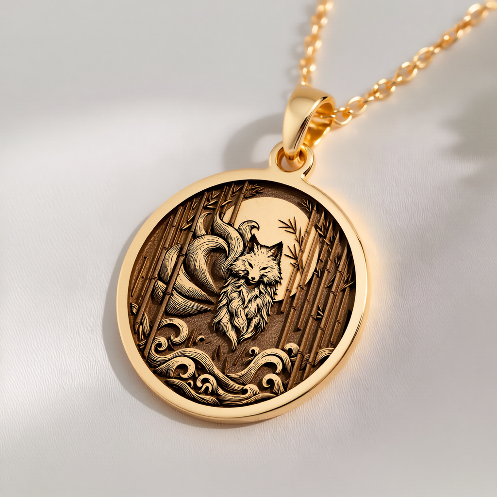 Kitsune Fox Necklace: with kitsune necklace nine tailed fox talisman amulet - View 214