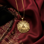 Ganesh Yantra Pendant : 14K Real Gold Obstacle Geometry , Success Amulet, Hindu Jewelry - View 153