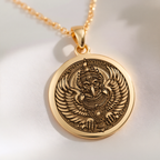 Garuda Bird Spiritual Amulet Necklace Necklaces 14K 14K Gold Plated ornate eagle pendant necklace with intricate detailing
