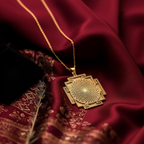 Gayatri Mantra Necklace: 14K Gold with gayatri yantra savitur mantra talisman amulet - View 158