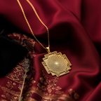 Gayatri Mantra Necklace: 14K Gold with gayatri yantra savitur mantra talisman amulet - View 48