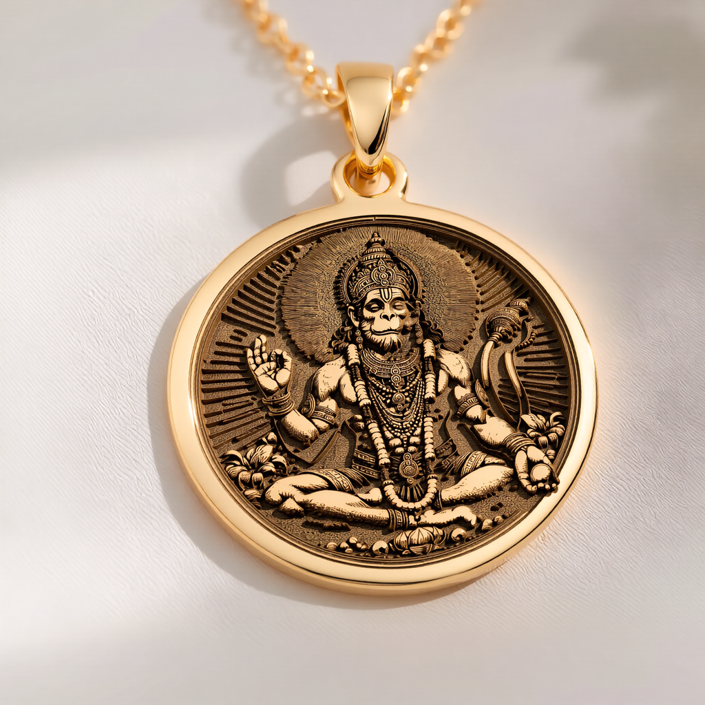 Hanuman God Necklace: with bajrangbali monkey god amulet talisman spiritual - View 214