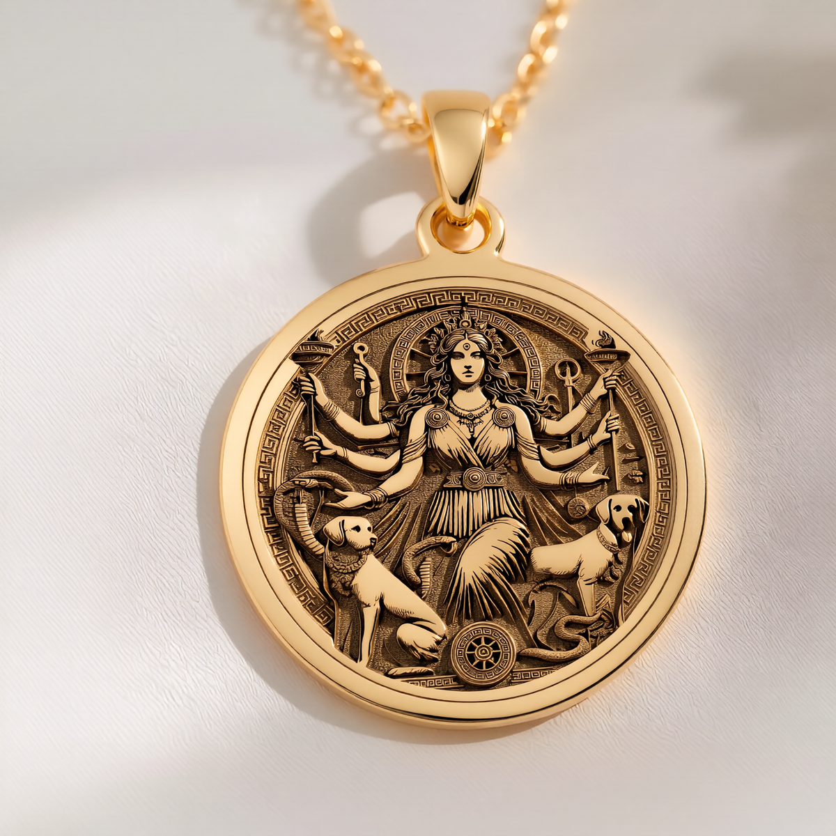 Hecate Goddess Necklace: with triple moon pendant hecate necklace talisman - View 214