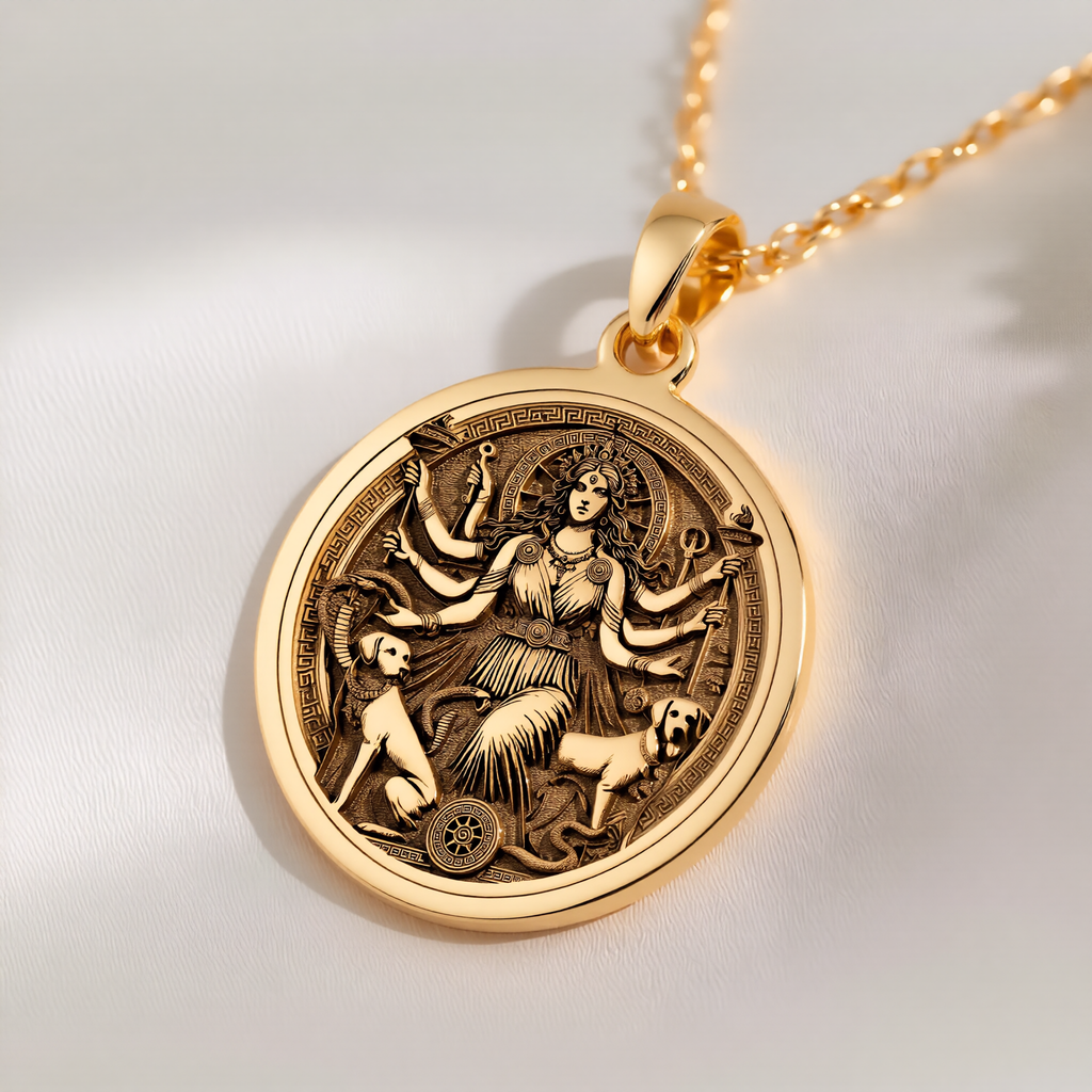 Hecate Goddess Necklace: with triple moon pendant hecate necklace talisman - View 48