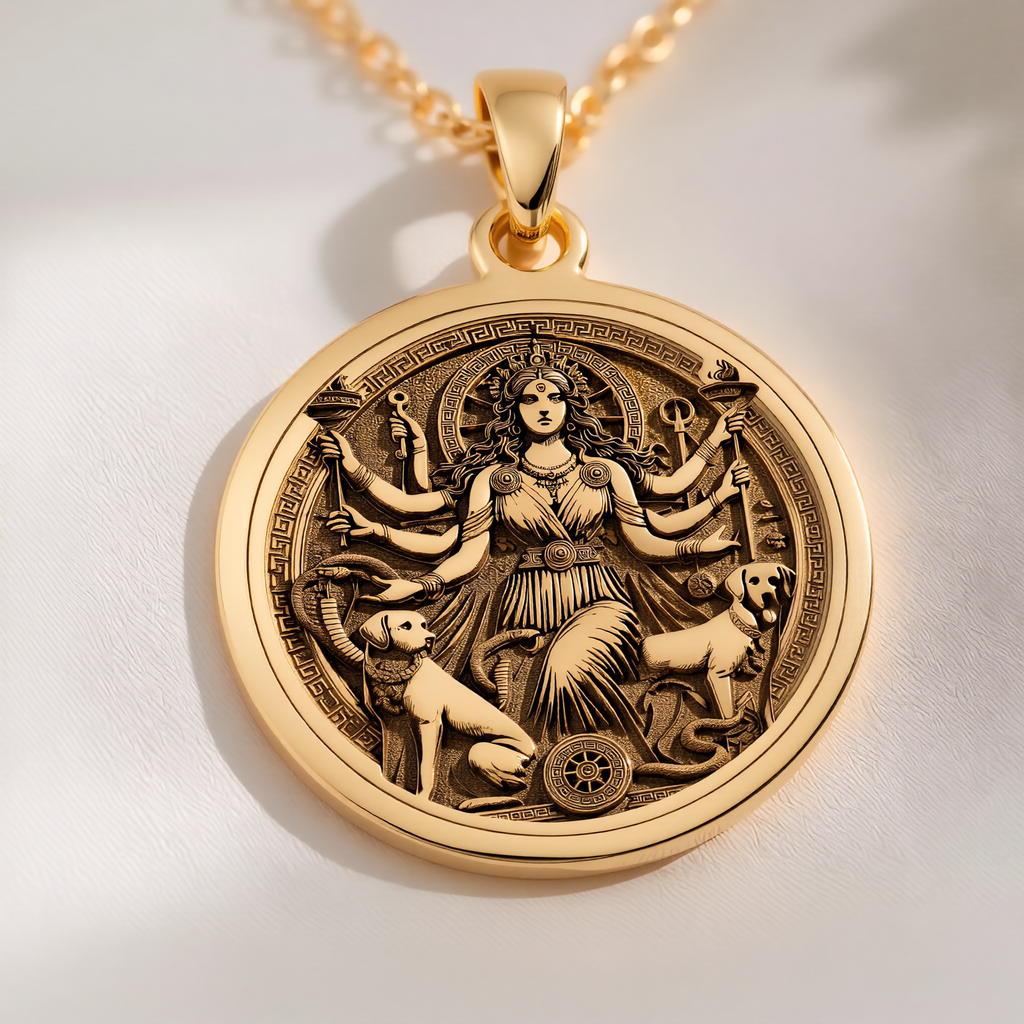 Hecate Goddess Necklace: with triple moon pendant hecate necklace talisman - View 214