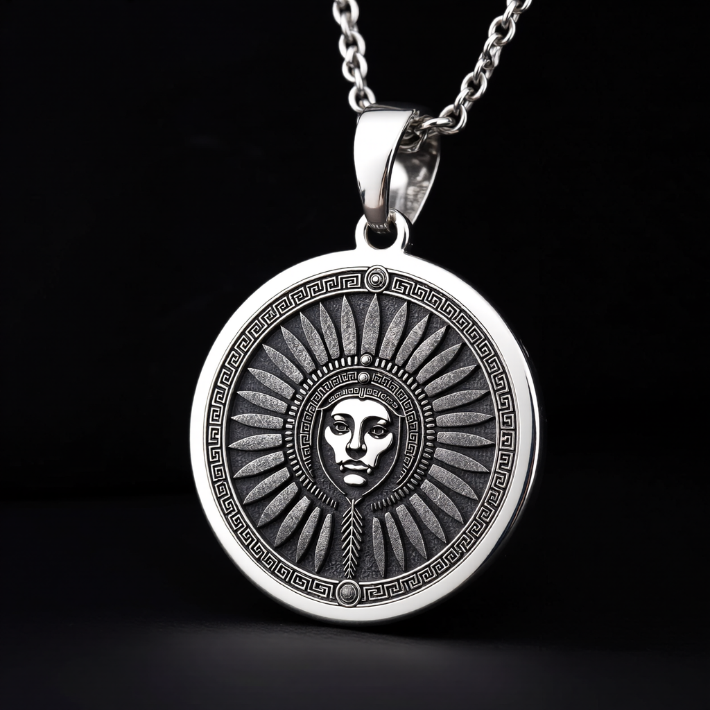 Inti Inca Sun God Medallion Pendant — Solid 925 Sterling Silver craftsmanship view