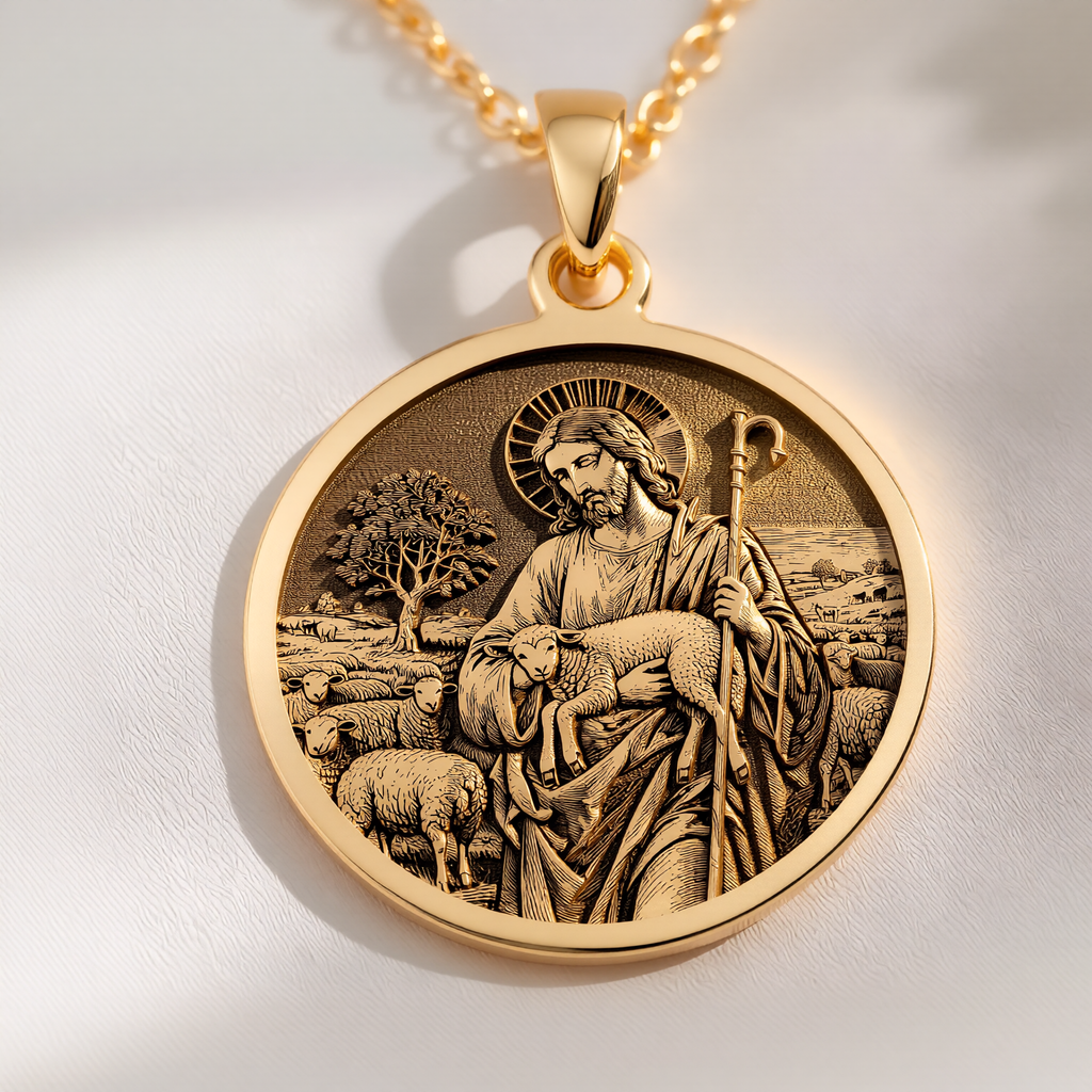 Jesus Shepherd Pendant: with christian jewelry jesus christ amulet talisman - View 48