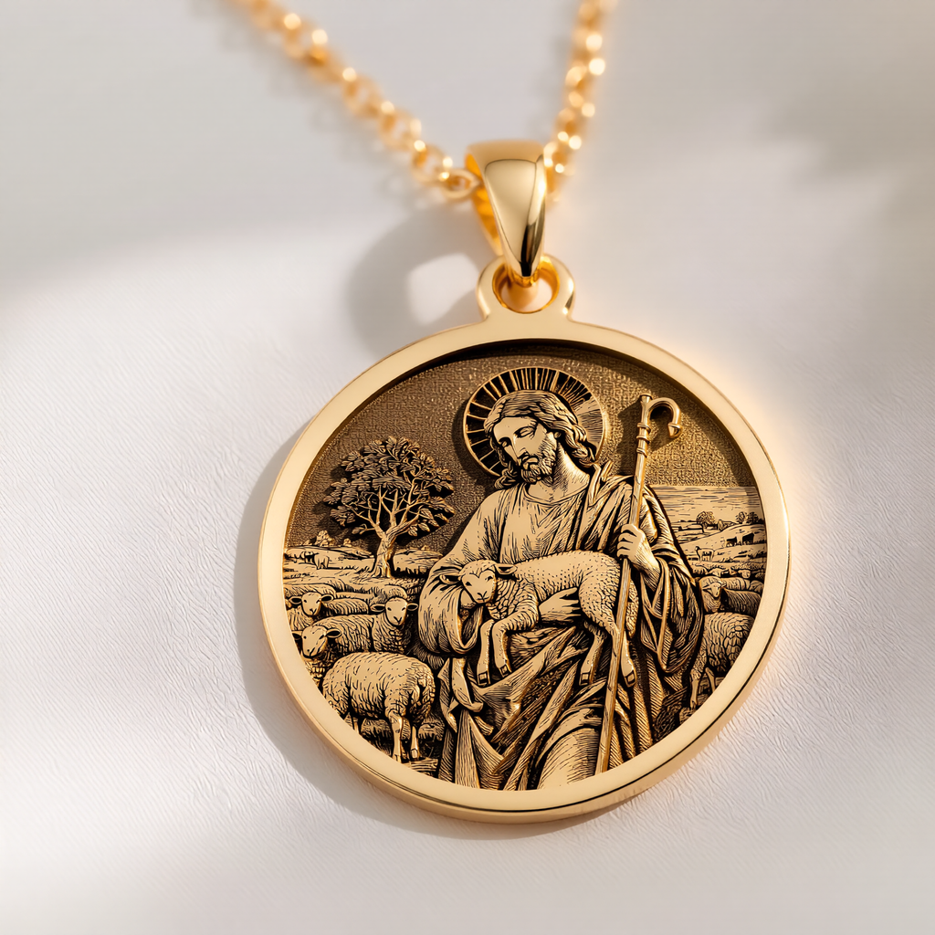 Jesus Shepherd Pendant: with christian jewelry jesus christ amulet talisman - View 48