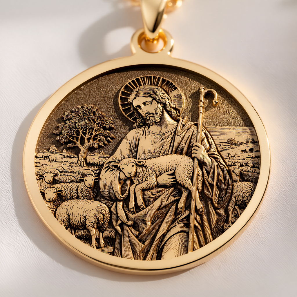 Jesus Shepherd Pendant: with christian jewelry jesus christ amulet talisman - View 214