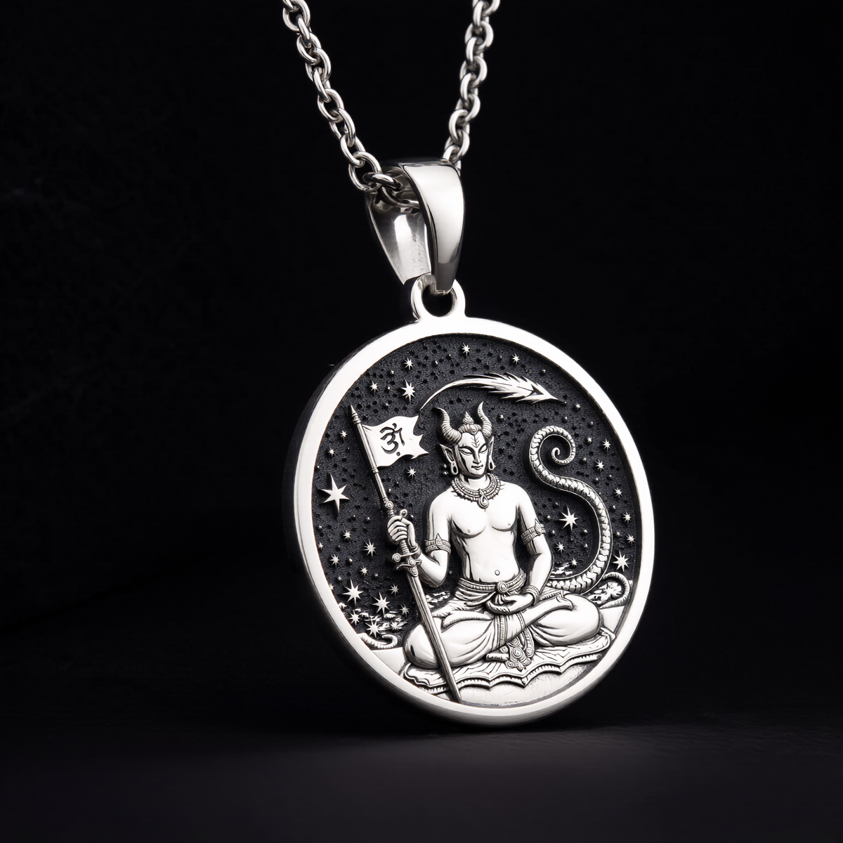 Ketu Vedic Lunar Node Astrological Pendant — Solid 925 Sterling Silver craftsmanship view