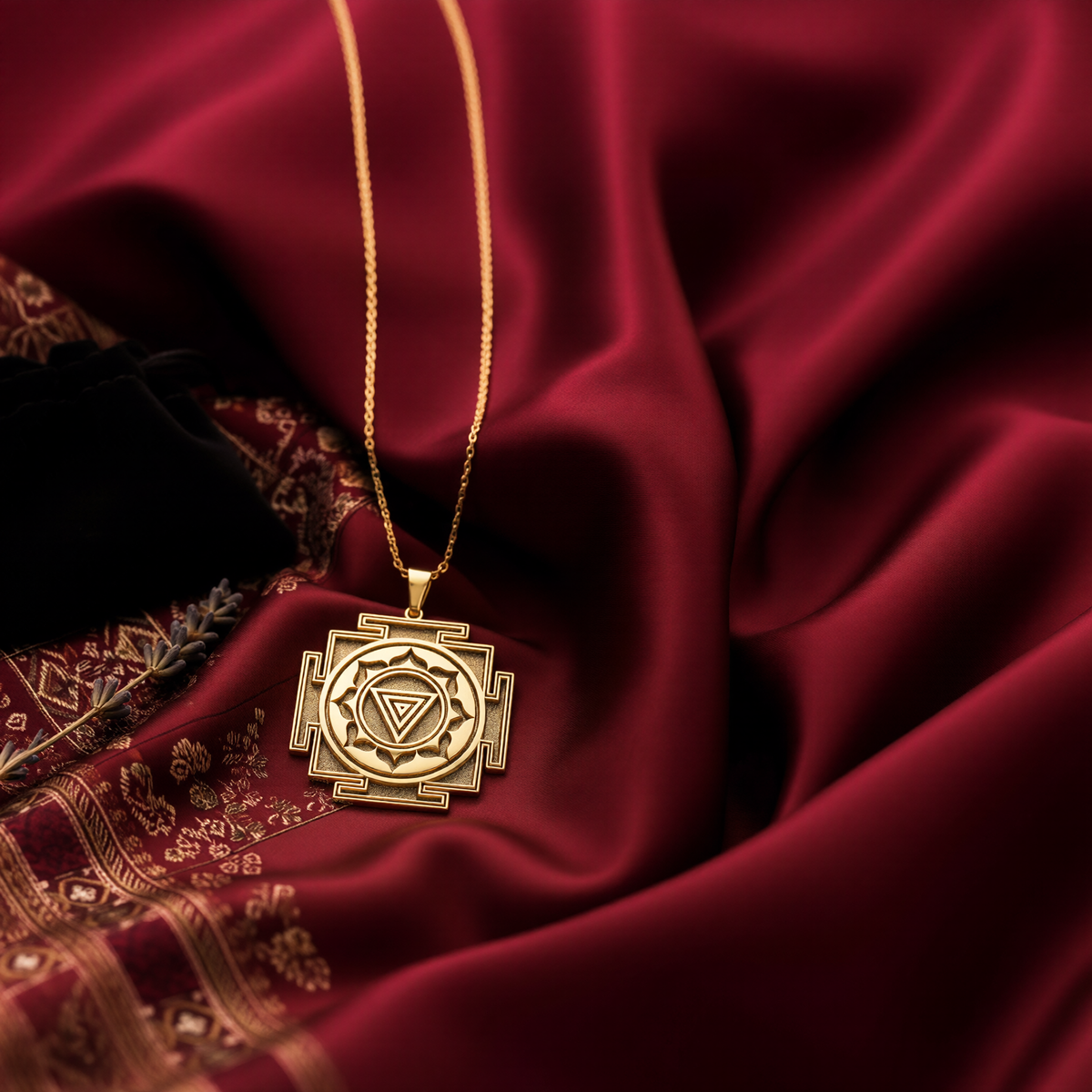 Kali Yantra Necklace: 14K Gold with maa kali shakti amulet talisman spiritual amulet - View 214
