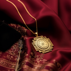 Kuber Yantra Pendant: 14K Gold with kuber yantra sacred geometry amulet talisman - View 158