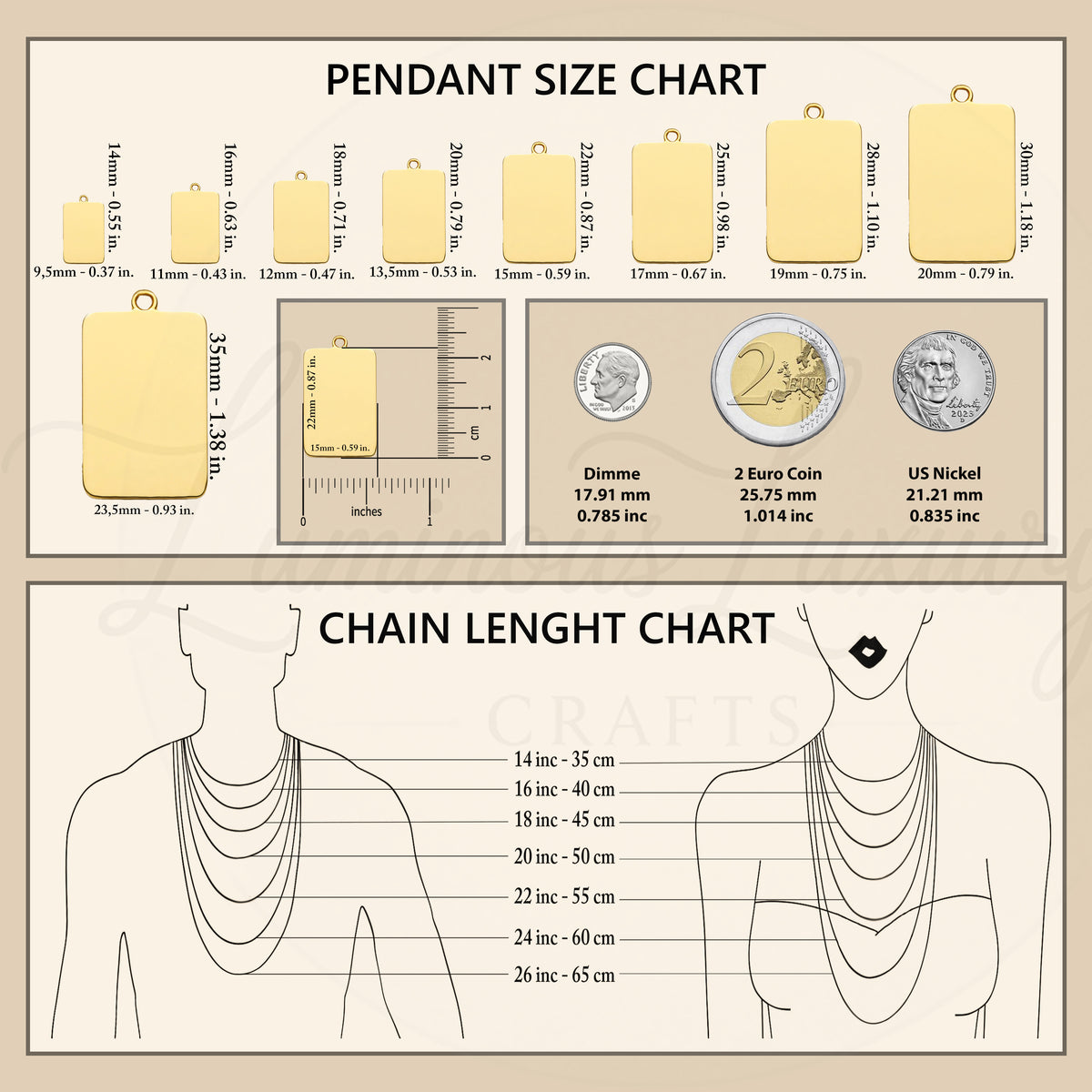 14K 14K Gold Plated Tarot Cat Charity Necklace Necklaces Gold-toned square pendant size chart for necklace measurements