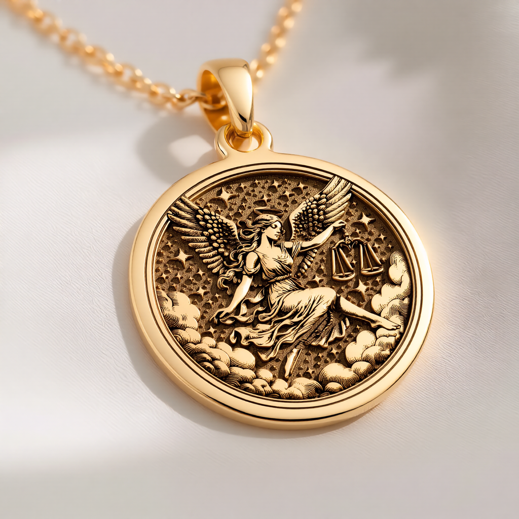Libra Zodiac Necklace: with libra jewelry zodiac libra gold astrology talisman - View 214