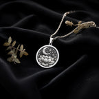 Lotus Crescent Moon Pendant | Silver & Plated Options - Spiritual Protection Yoga Zen