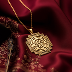 Saraswati Yantra Necklace: 14K Gold with saraswati yantra sacred geometry amulet - View 153